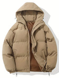 Hooded Winter Jacket Straight Silhouette Hip-Length