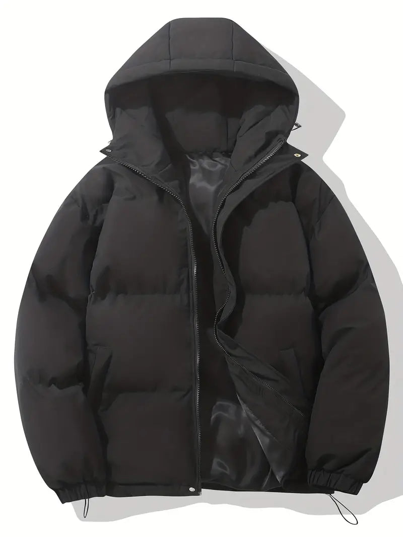 Hooded Winter Jacket Straight Silhouette Hip-Length
