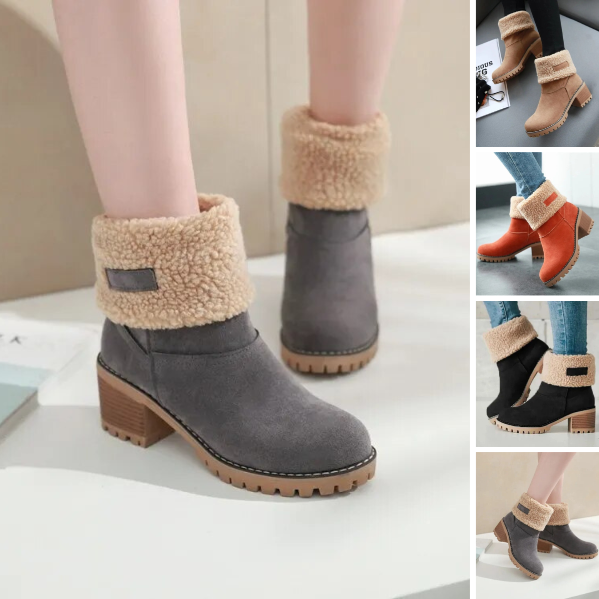 Ankle Boots Straight Shape Close-Fitting