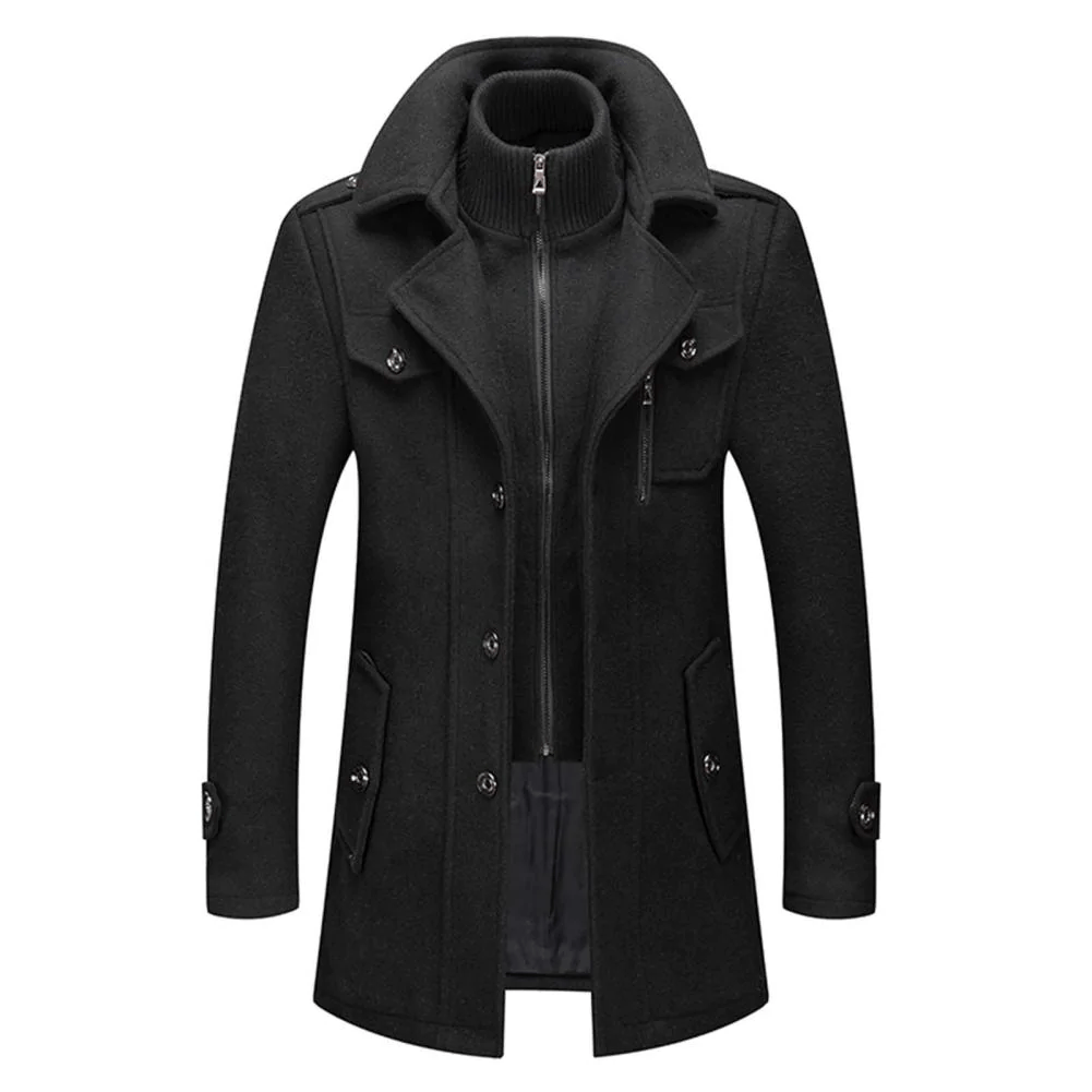 Men’s Two-Piece Winter Jacket Straight Shape Long Sleeve