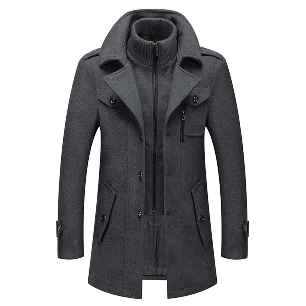 Men’s Two-Piece Winter Jacket Straight Shape Long Sleeve
