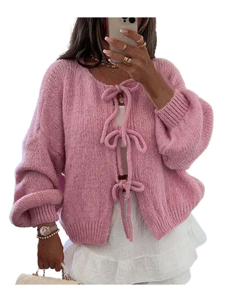 Women’s Knitted Cardigan Straight Cut Hip Length