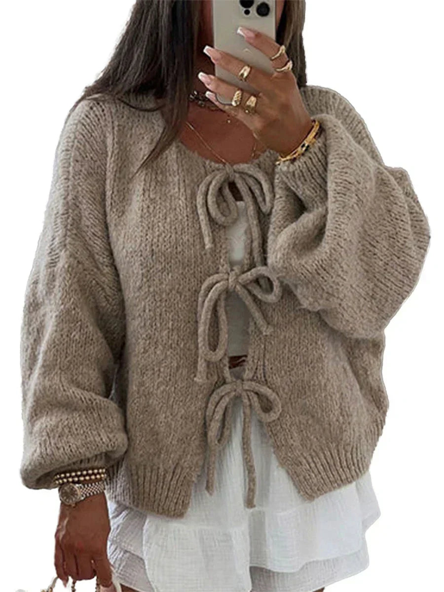 Women’s Knitted Cardigan Straight Cut Hip Length