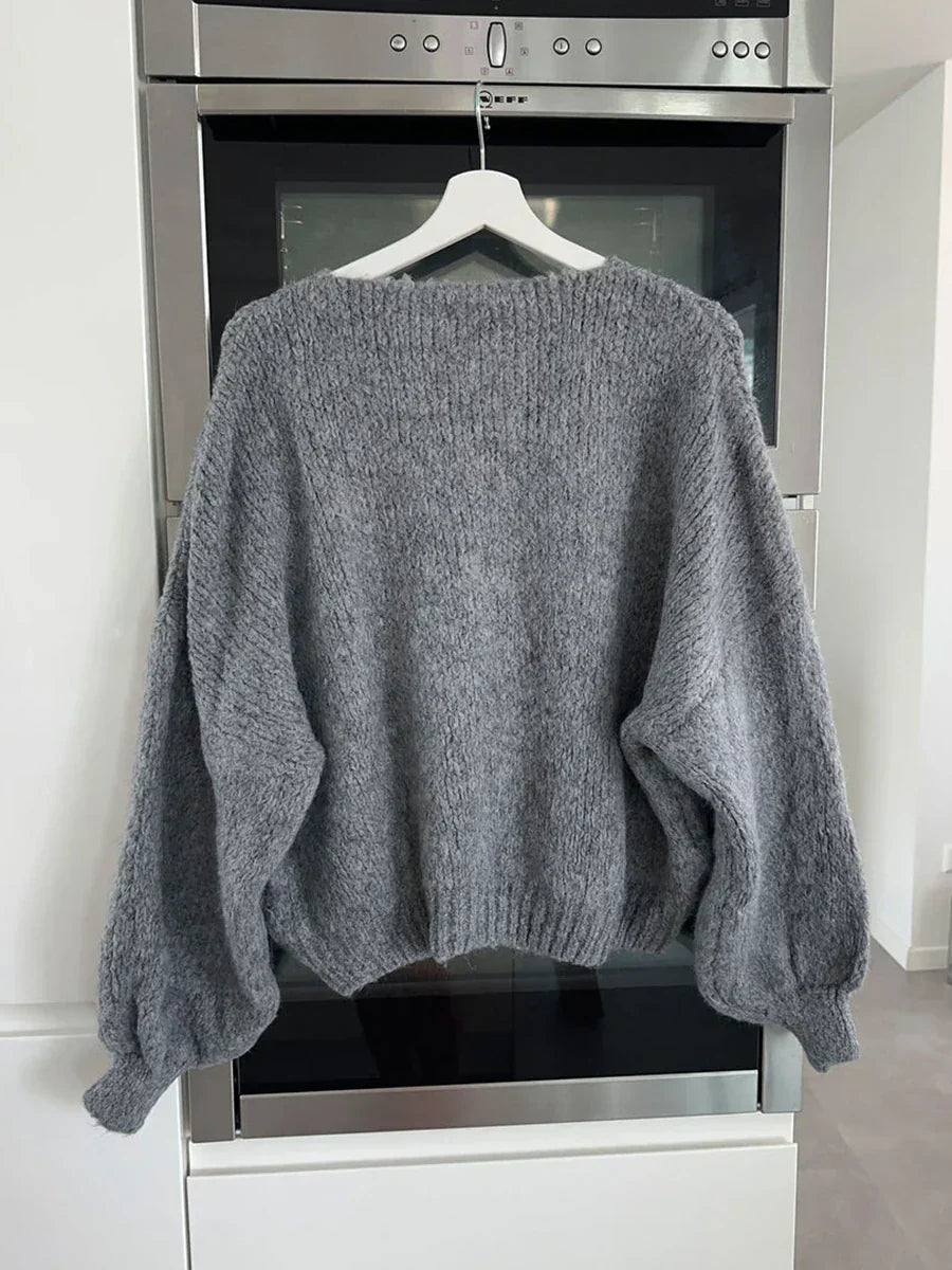 Women’s Knitted Cardigan Straight Cut Hip Length