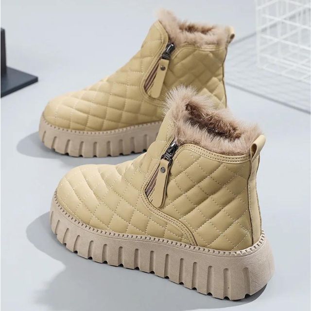 Ankle Boots Mid-Length Straight Quilted
