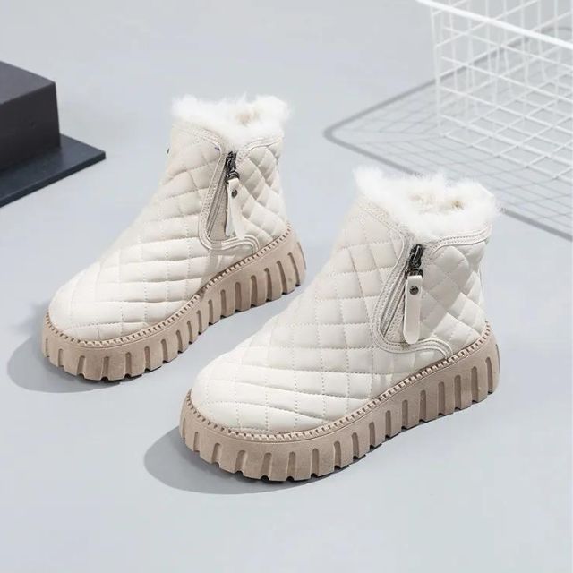 Ankle Boots Mid-Length Straight Quilted