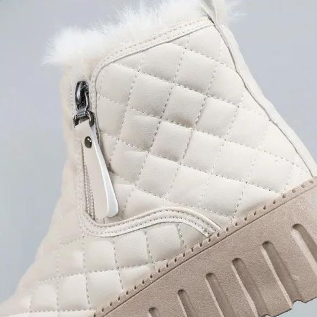 Ankle Boots Mid-Length Straight Quilted