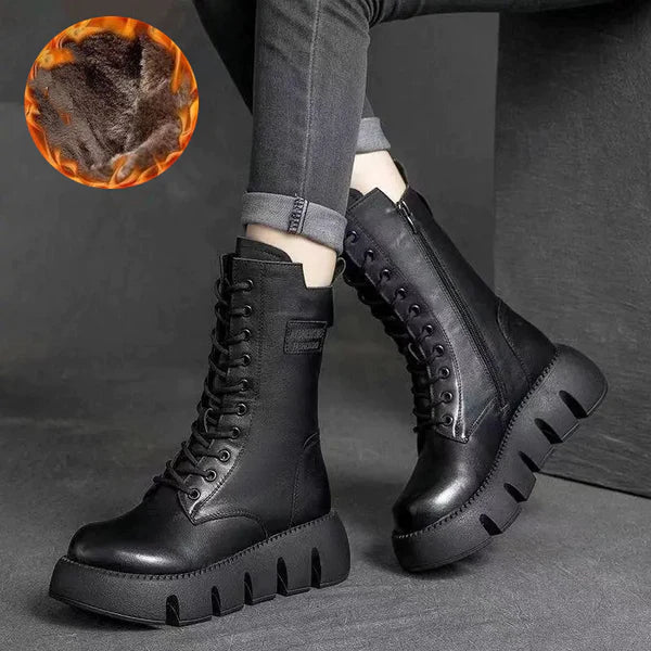 Ankle Boots Platform Sole Zipper Closure