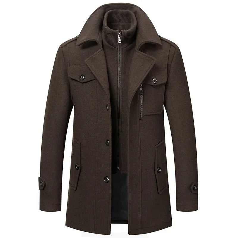 Men’s Two-Piece Winter Jacket Straight Shape Long Sleeve