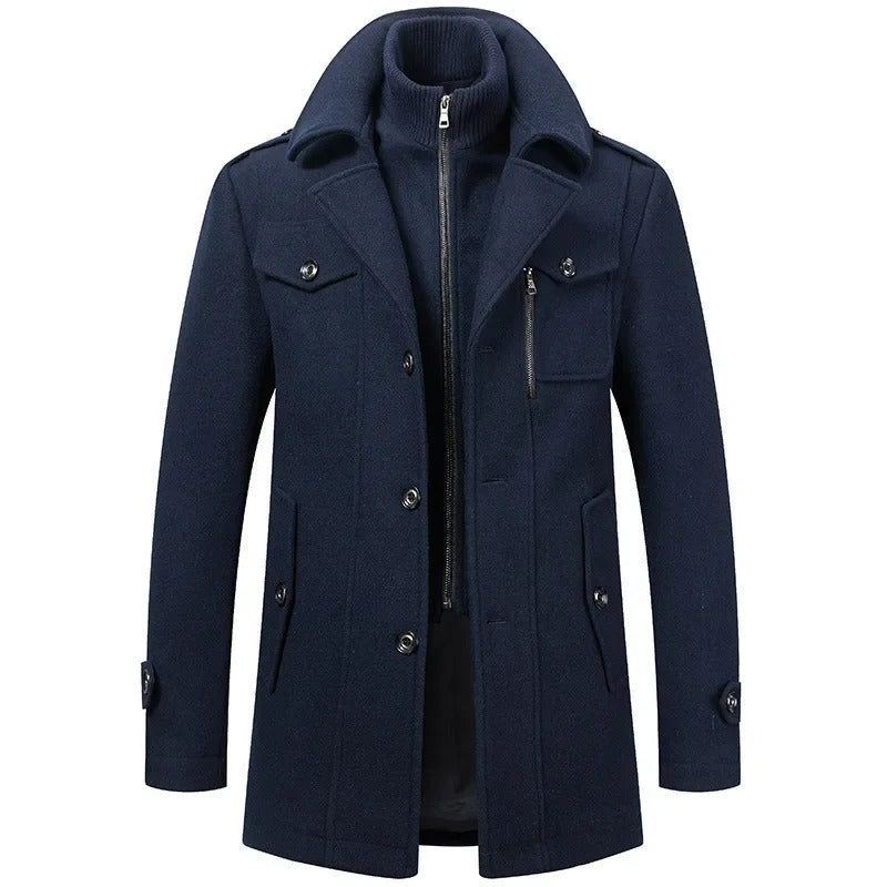 Men’s Two-Piece Winter Jacket Straight Shape Long Sleeve