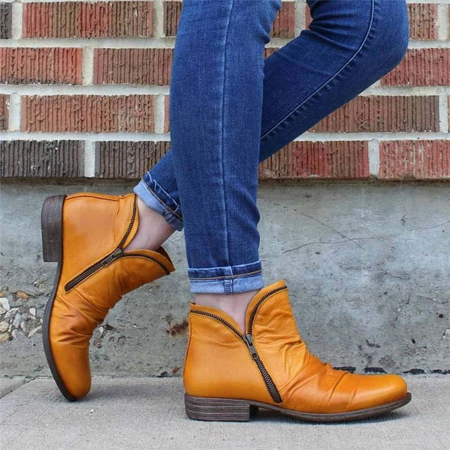 Ankle Boots Fitted Ankle Length Smooth Surface